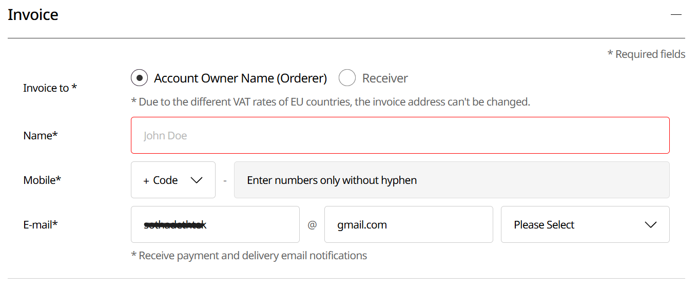Section Invoice Atomy